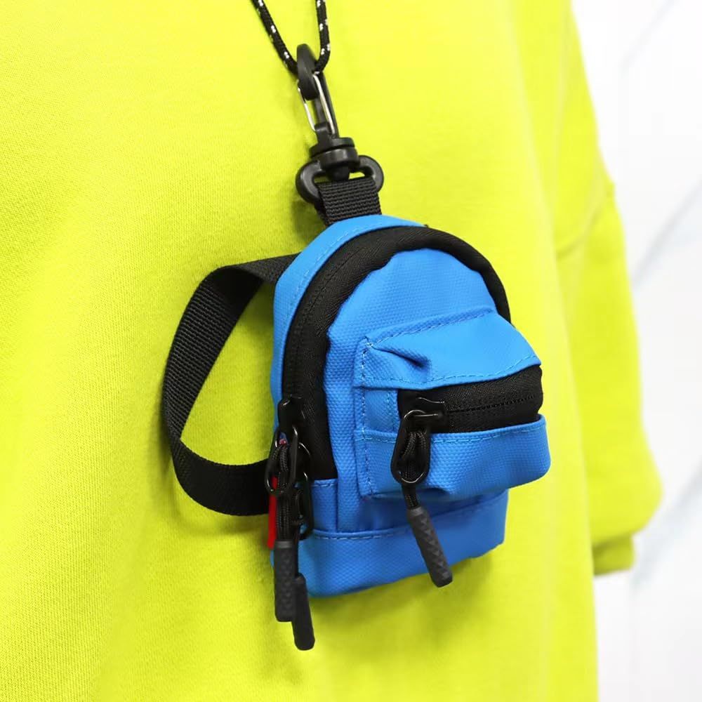 Mini-Hanging Small Backpack, Outdoor Riding Small Portable Handbag can be Used to Store the Change of Keys and Headphones. (Blue) — image 5