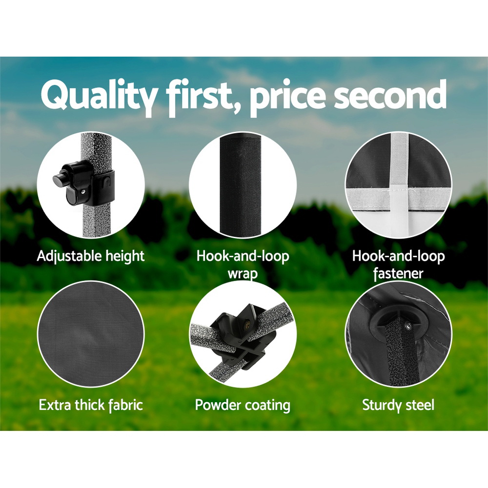 Instahut Gazebo 3x6 Pop Up Marquee Folding Tent Wedding Gazebos Camping Outdoor Shade Canopy Black โ image 6