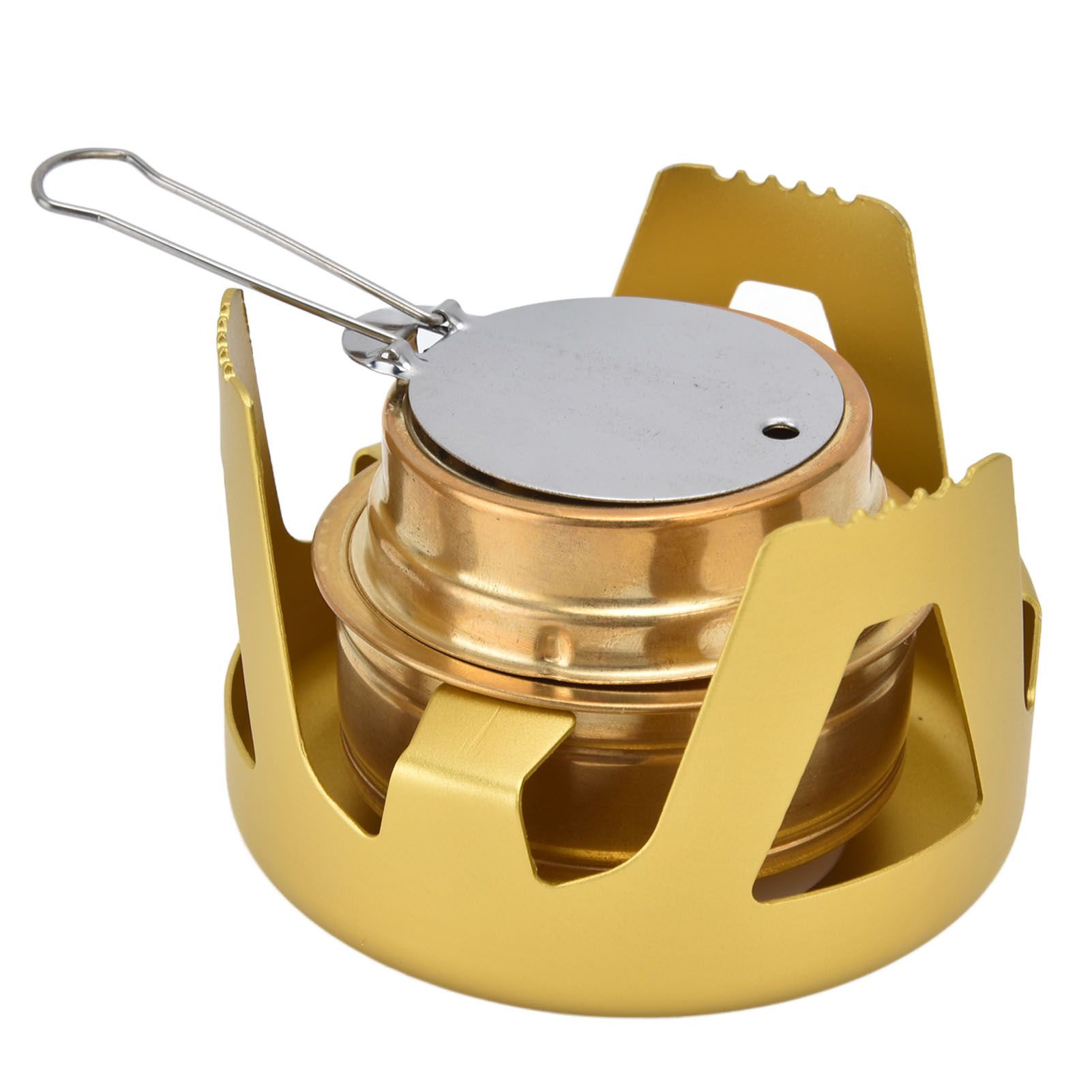 Camping Stove Windproof Vaporizable Portable Liquid Spirit Stove with Stand for Outdoor CampingYellow — image 2