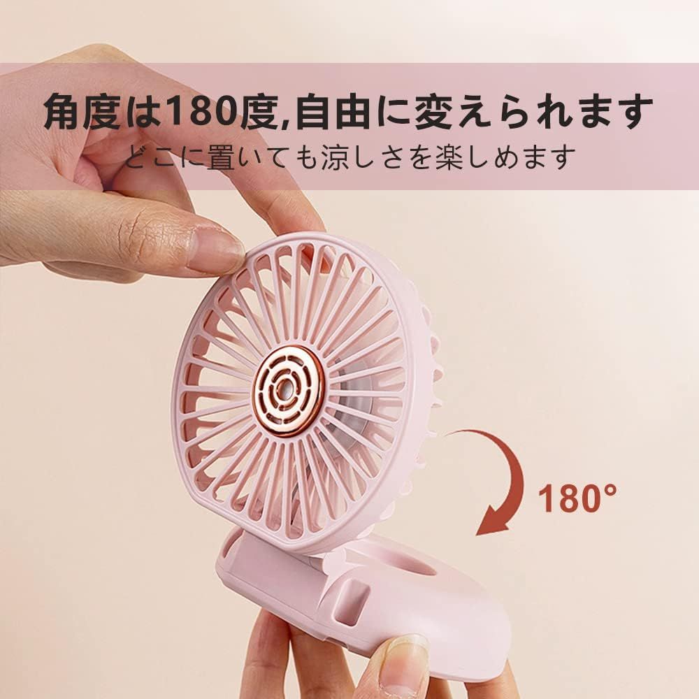 Handheld Fan, Portable Neck Fan, Folding fan, Attachment function 3 Speed Fan USB Rechargeable Fan Cute Design (Deep blue) — image 2