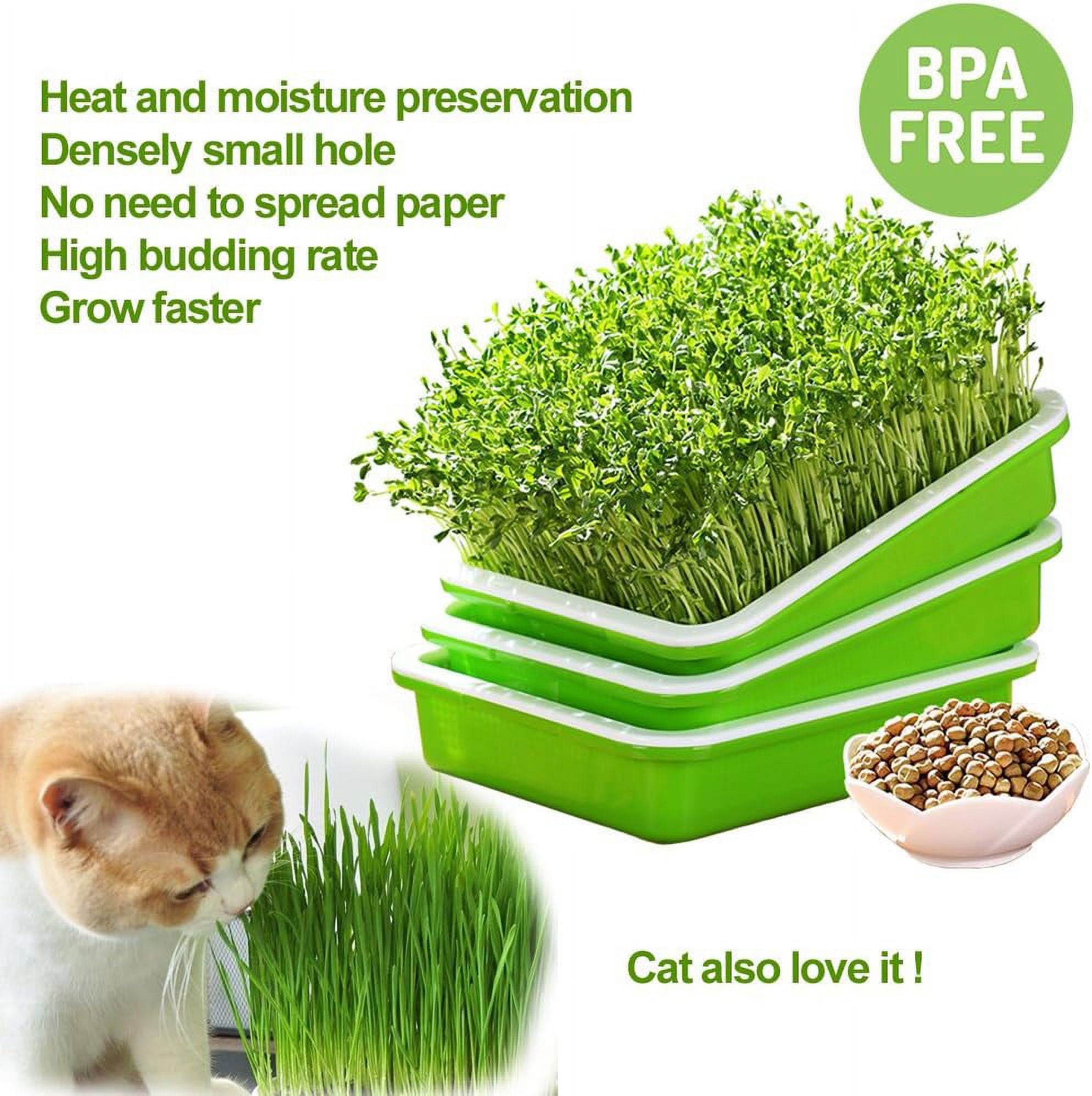 BPA Free Hydroponics Soilless Seeds Sprouter Microgreen Seed Sprouter Trays Seed Germination Double Tier Grow Trays with Lid 5PCS-Seed Sprouter Tray+Lid โ image 5