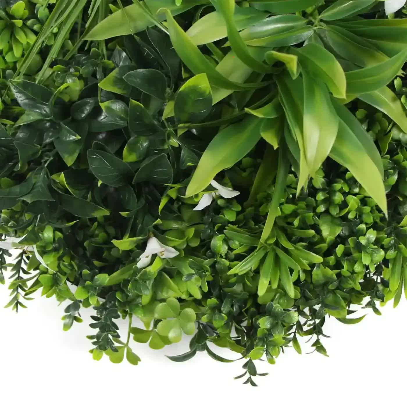 Slimline Flowering White Artificial Green Wall Disc UV Resistant 75cm (Black Frame) โ image 3
