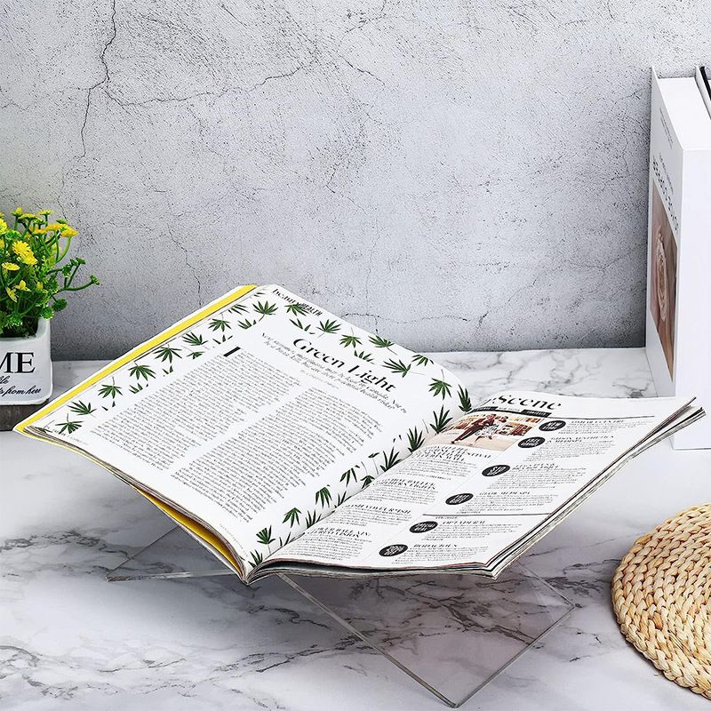Large Open Book Display Stand for Cookbook Art Book Bible Guest Book - Coffee Table Book Stand for Reading - Transparency — image 3