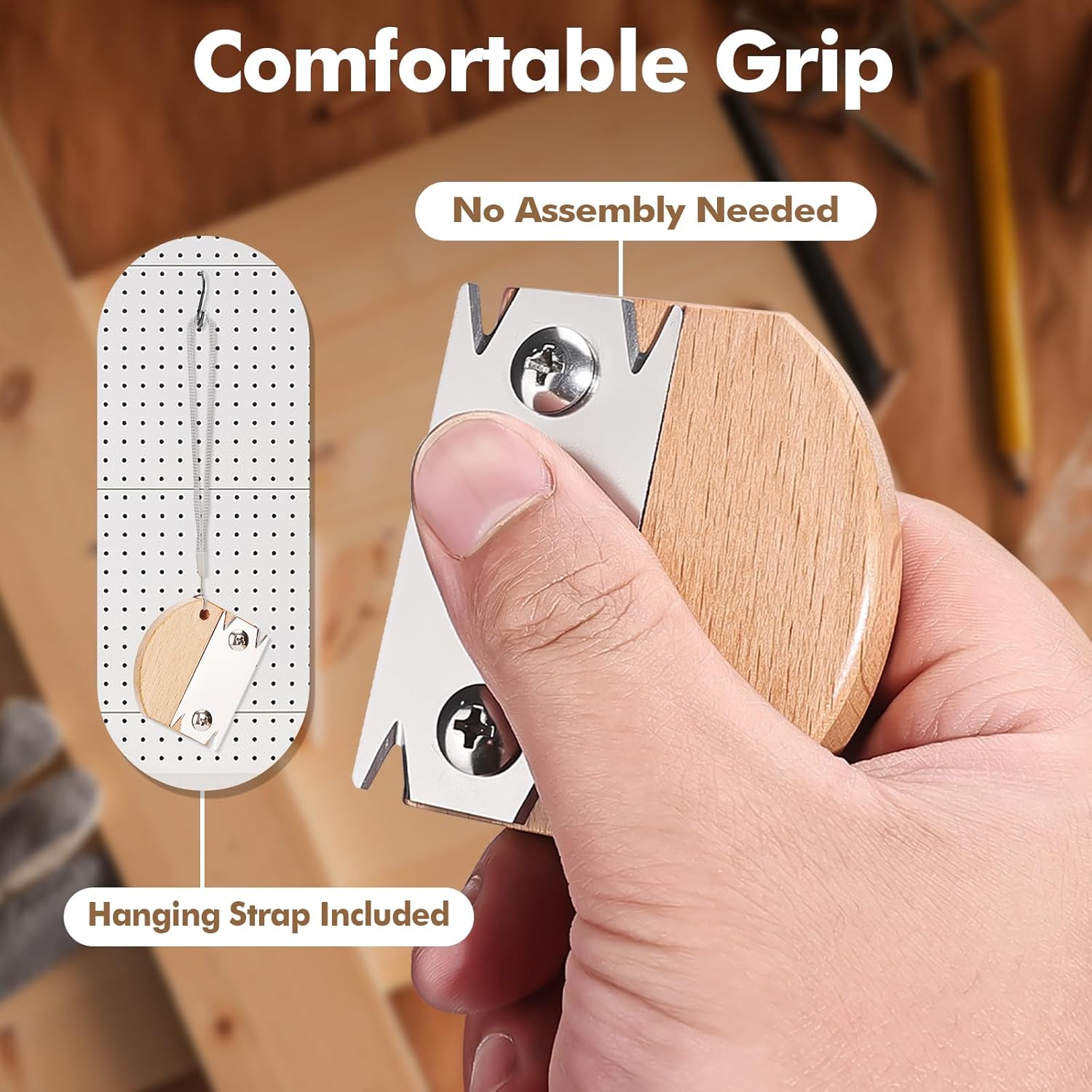 Edge Banding Trimmer, Upgraded Veneer Edge Trimmer with Wooden Handle and 3 Replacement Blades, Edge Band Cutter Tool for Woodworking, Veneer, PVC, Laminate — image 4