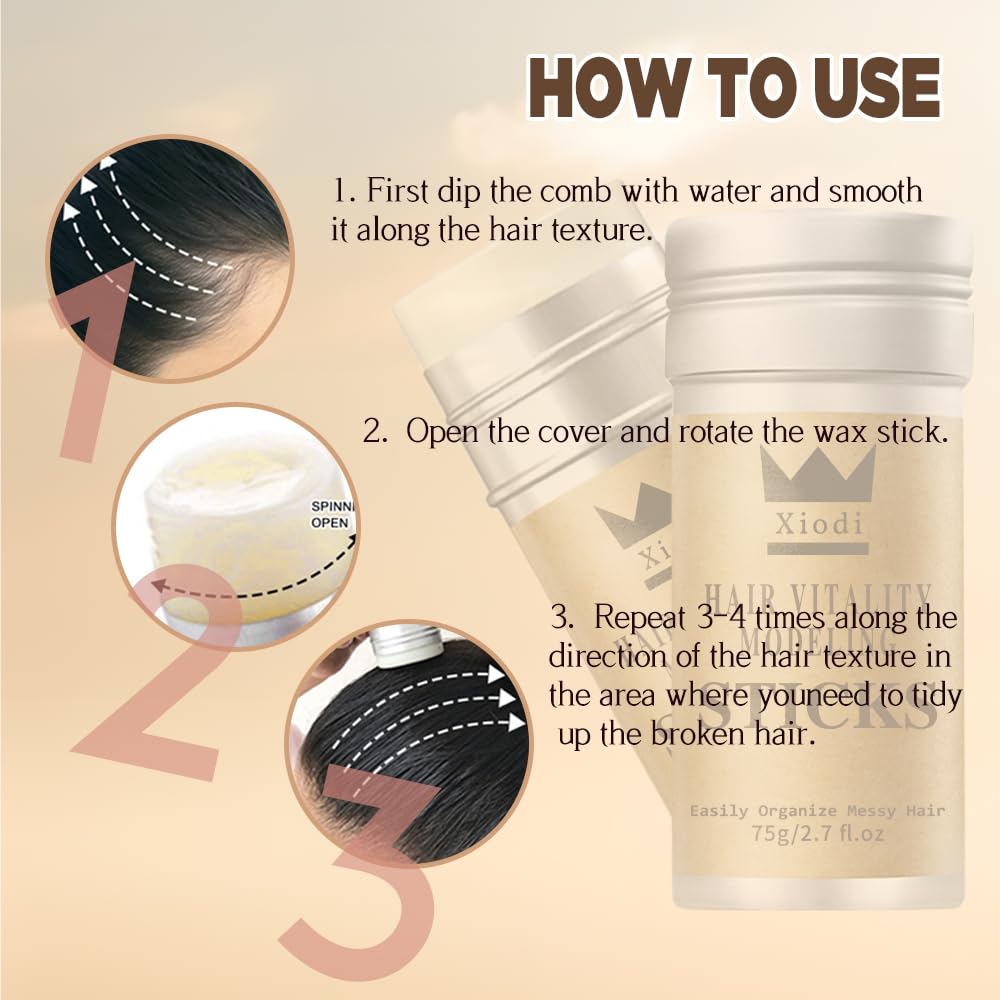 2X Hair Edge Control Hair Wax Stick | 75g Each | Natural Styling for Relaxed & Natural Hair — image 3