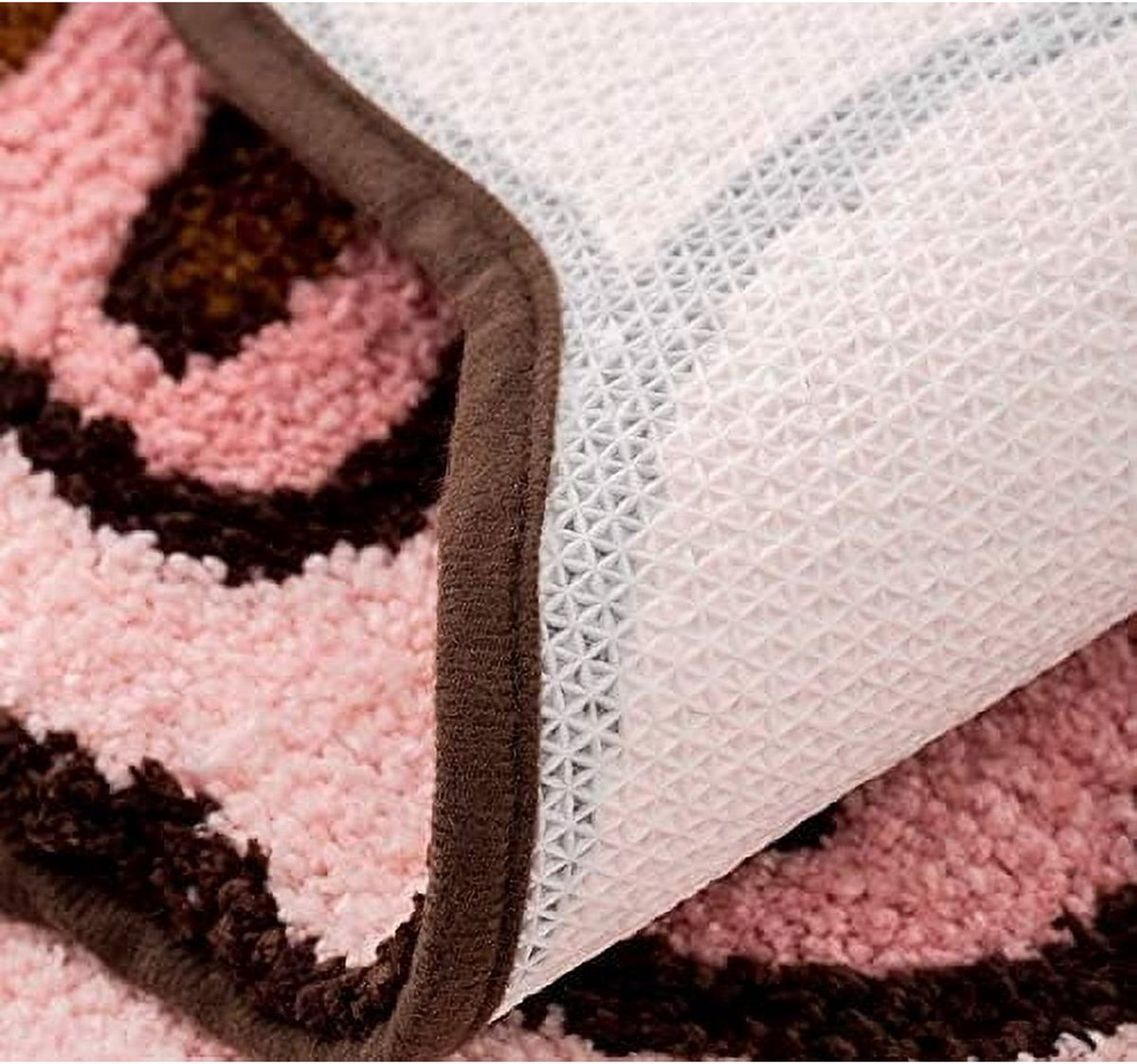 17.7 × 25.6in Thick and soft pink bath mat with pig motif - bathroom showroom - non-slip bath mat - home decoration - (sleeping pig) — image 3