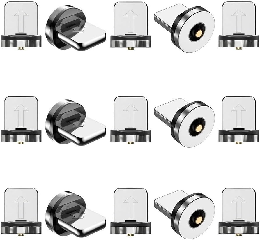 Magnetic Charging Tips lPhone 15pcs,1Pin 360° Rotate Connector Adapters for iOS-Lightlng Ports Series,Just Plugs to Charging/Water-dustproof/antioxidant
