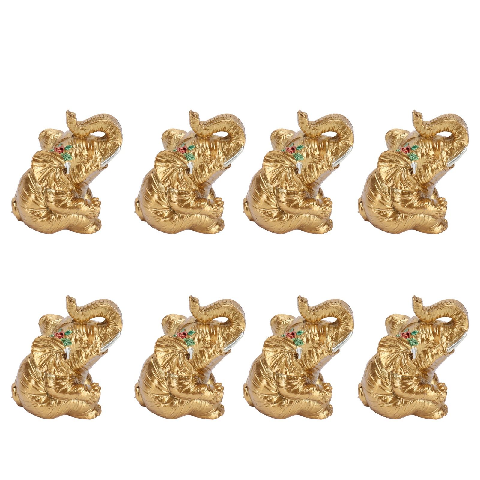 8Pcs Resin Elephant Statue Decor Innovative Home Table Decoration Ornament Birthday Gift Gold — image 6
