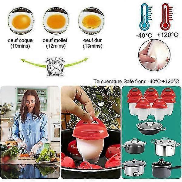 6 Pcs Silicone Egg Cooker Poacher Cups, Food Grade โ image 3