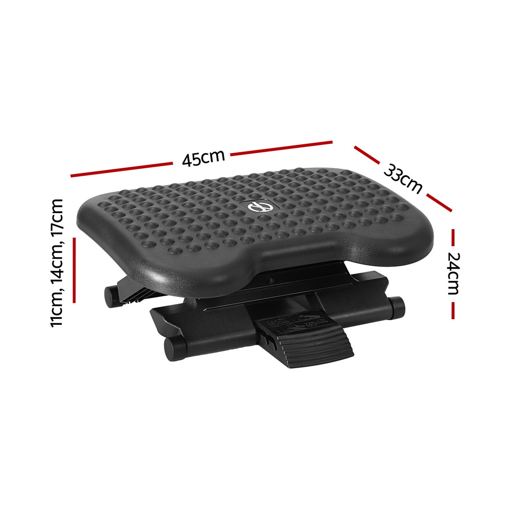 Artiss Foot Rest Stool Office Under Desk Angle Adjustable Footrest Massage Black โ image 2