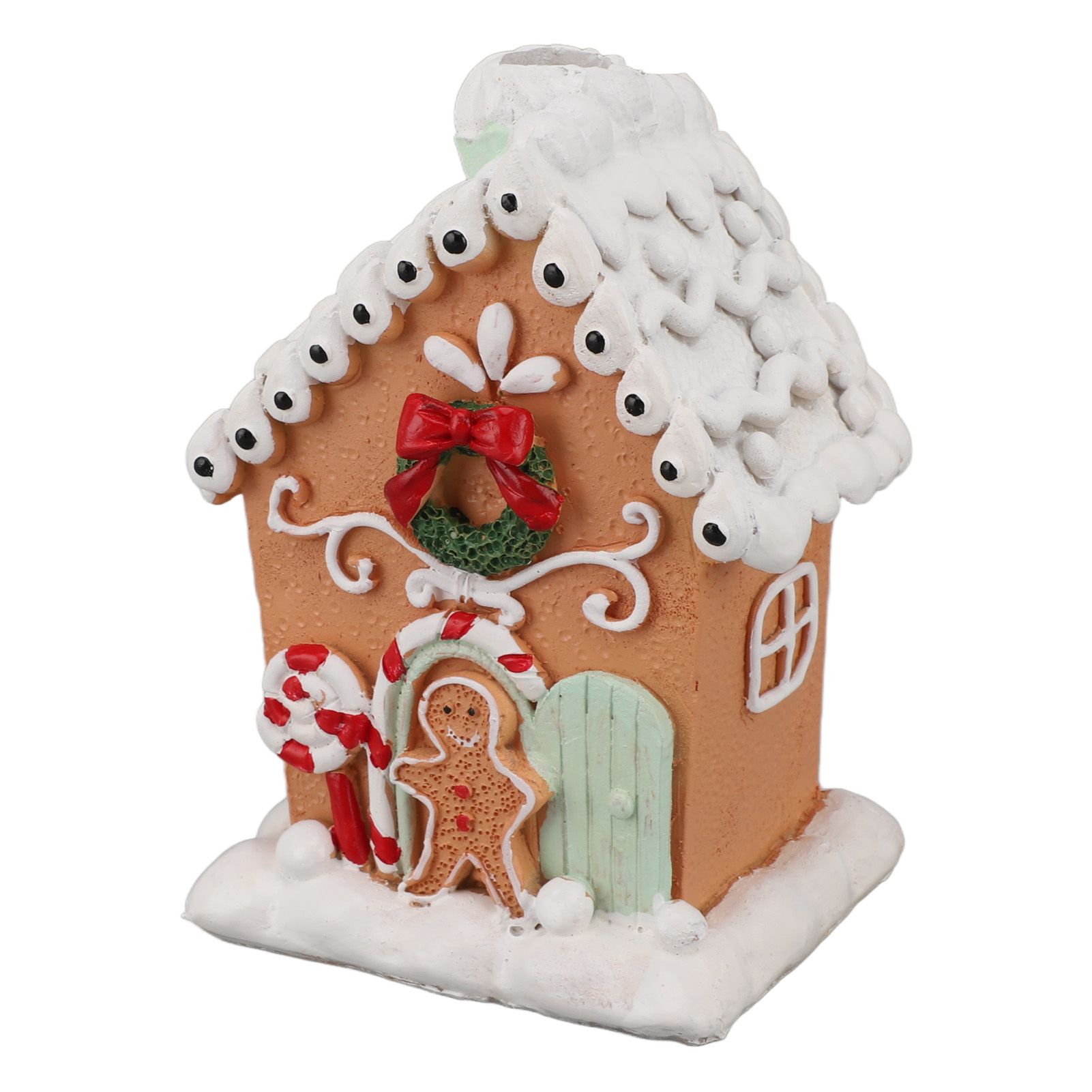 Christmas Gingerbread House Classic Exquisite Resin Christmas House Tabletop Decoration for Gift — image 4