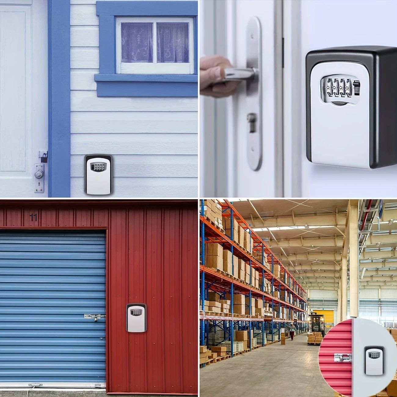 ✨ Outdoor Key Lock Box | 4-Digit Combo + Wall Mount | Heavy-Duty & Hidden, Keyless Entry for Airbnb, Home & Office Security!/black — image 5