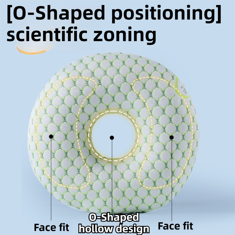 Boer Grey 30CM Round Ear Protection Pillow with Hole Design – Milk Silk Removable Cover and PP Cotton Core, Side Sleeper Pillow & Neck Support Cushion for Ear — image 5