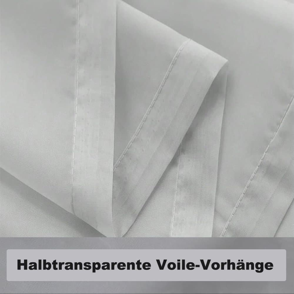 1 Pair Water Resistant Sheer Outdoor Eyelet Curtains, 132 cm × 183 cm, Gray — image 5