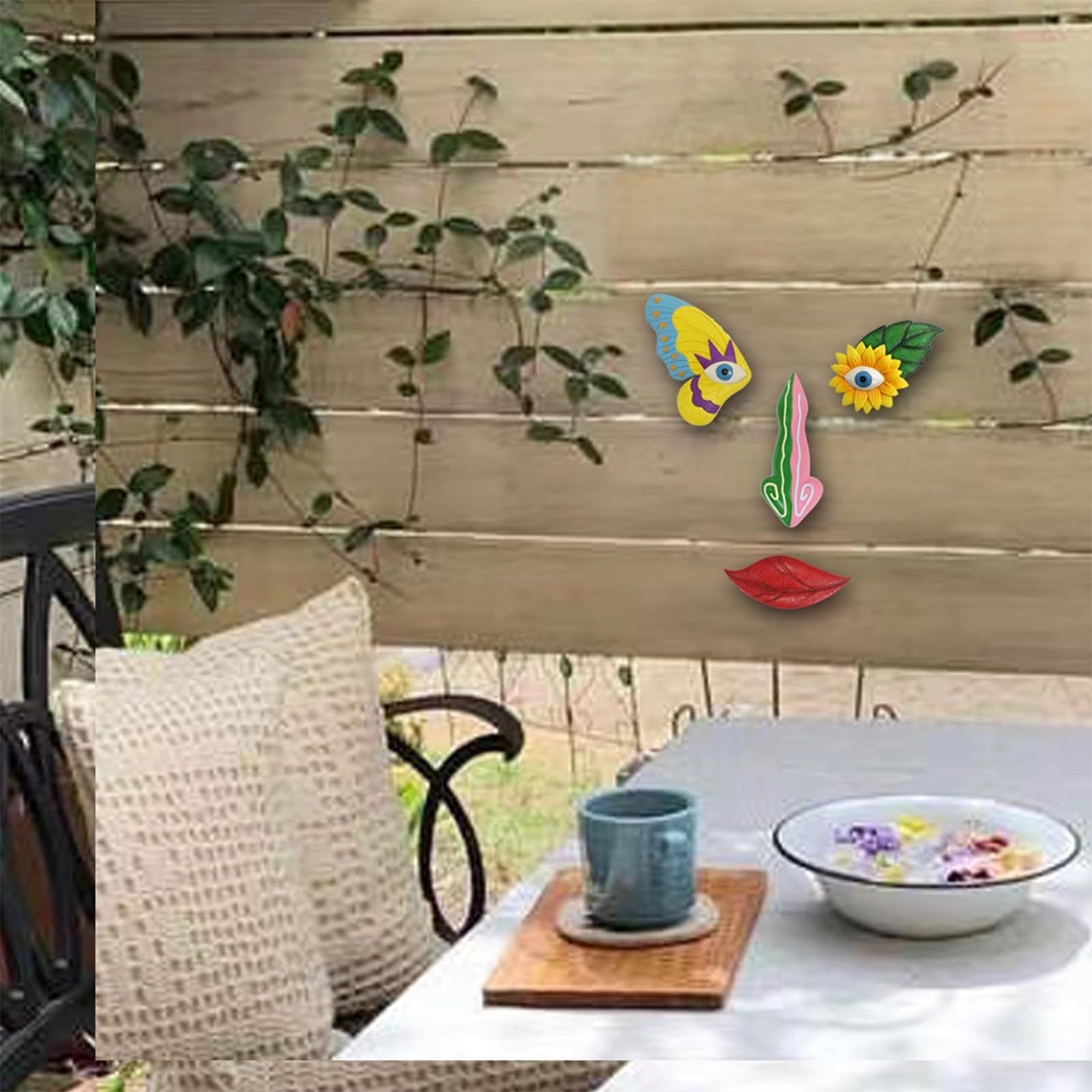 Tree Faces Decor Outdoor,Colorful Butterfly Garden Art Decor,Tree Art Decoration,Suitable for Patio Trees (1, Colorful Butterfly) — image 5