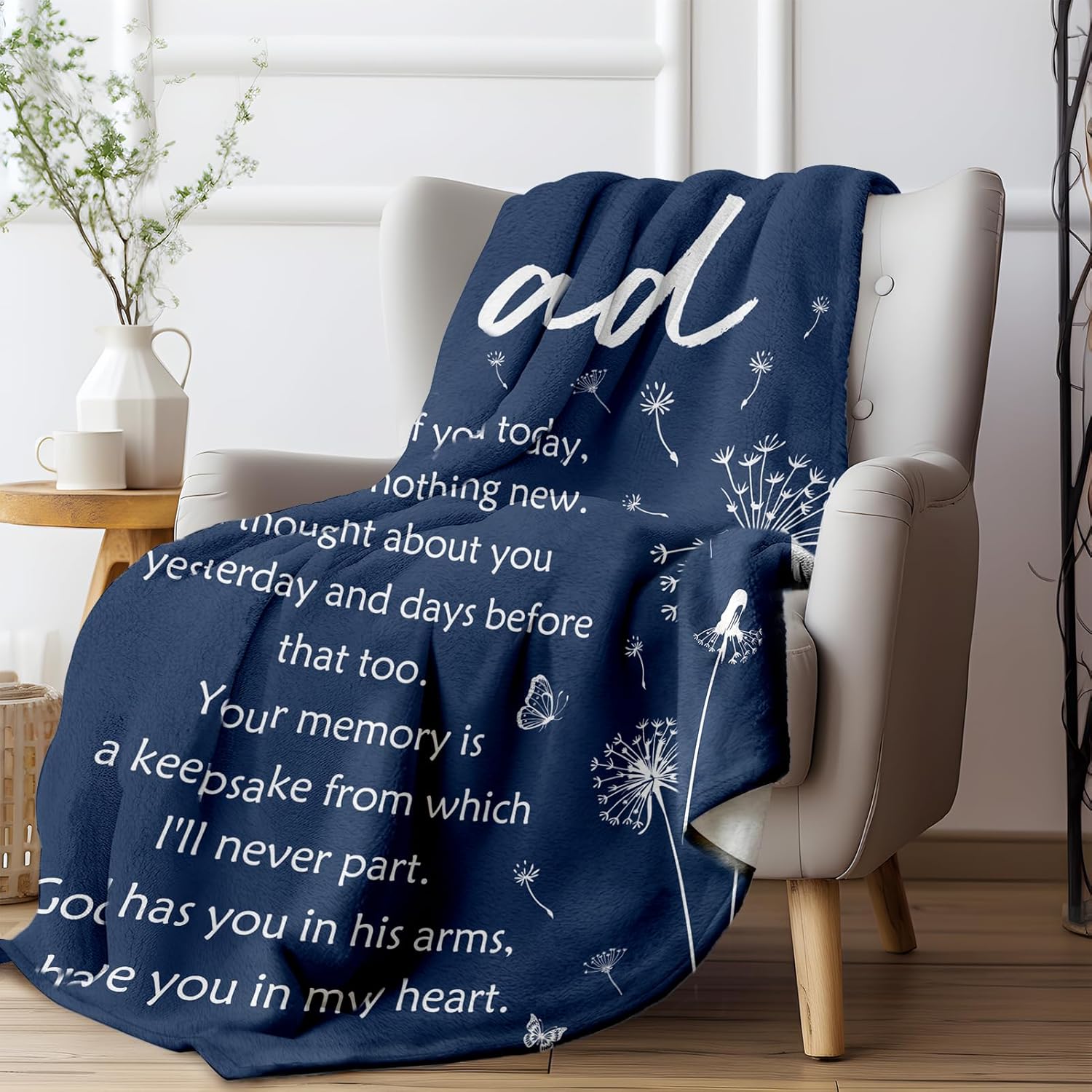 Memorial Bereavement Gifts for Loss of Dad Father, Soft Flannel Memorial Blanket for Loss of Father Sympathy, Remembrance Condolences Sympathy Gifts Idea in — image 6