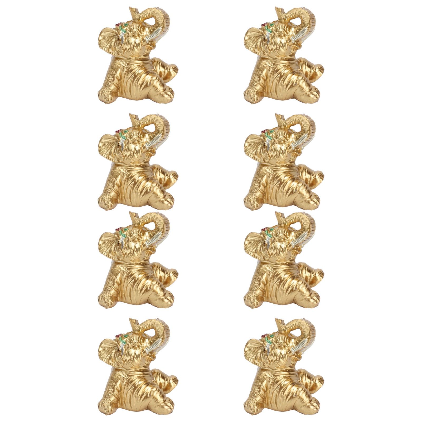 8Pcs Resin Elephant Statue Decor Innovative Home Table Decoration Ornament Birthday Gift Gold — image 5