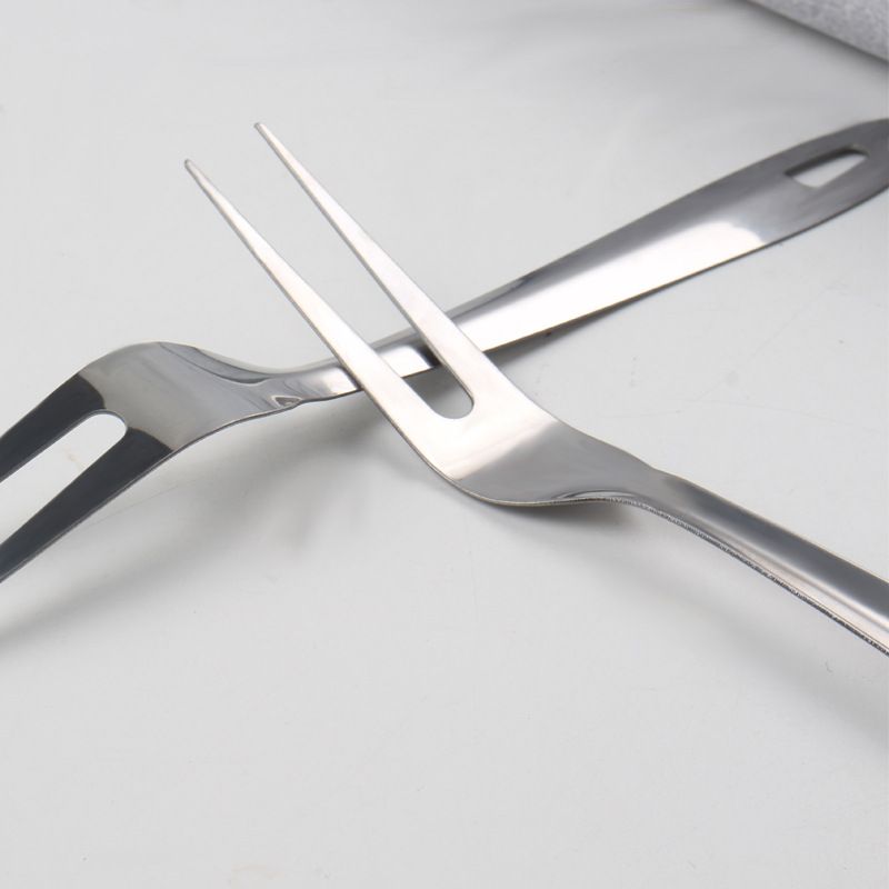 2 pcs Serving Fork, Two Tines Meat Fork, Stainless Steel Kitchen Tool with Mirror Polish, Dishwasher Safe, 9.44 Inch, Silver — image 3