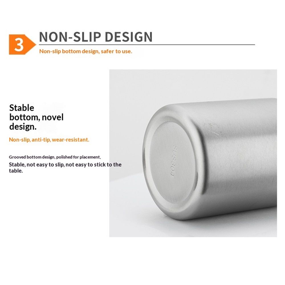 Toothbrush Holder for Bathroom, 304 Stainless Steel Toothbrush Tumbler Cup Water Cup Beverages Beer Cup for Home Party Travel (Silver, 400ml) โ image 4