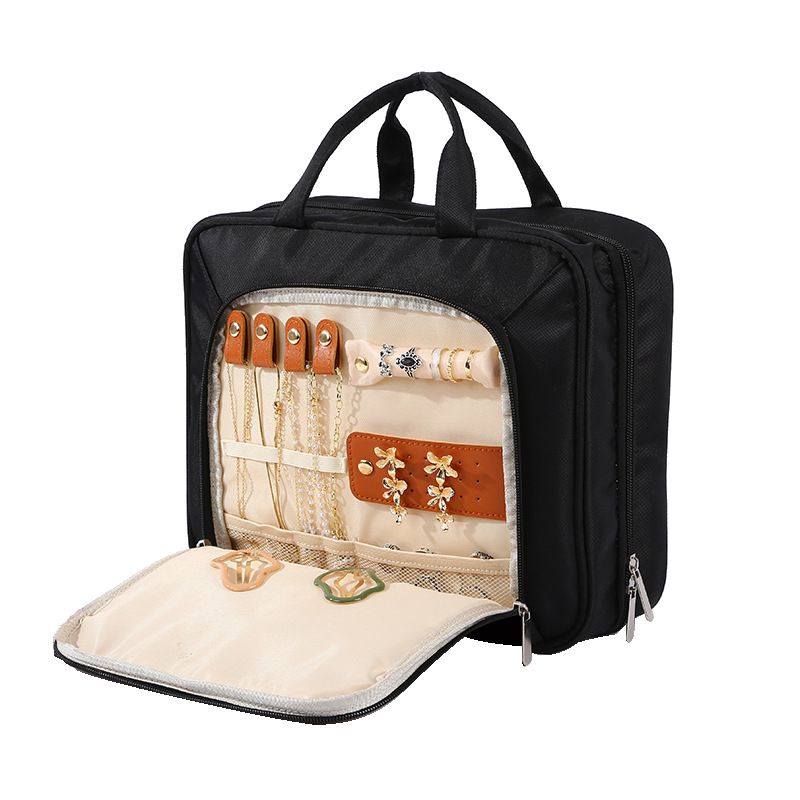 Travel Hanging Toiletry Bag for Women, with Jewelry Organizer Compartment, Cosmetic Essentials, Toiletries Dopp Kit Set with Trolley Belt — image 2
