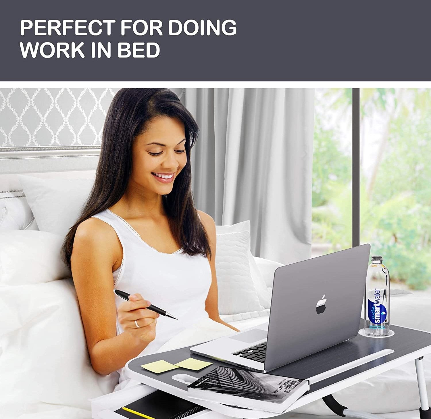 Laptop Bed Desk with Storage and foldable legs for Adults, Kids & Home Office — image 2