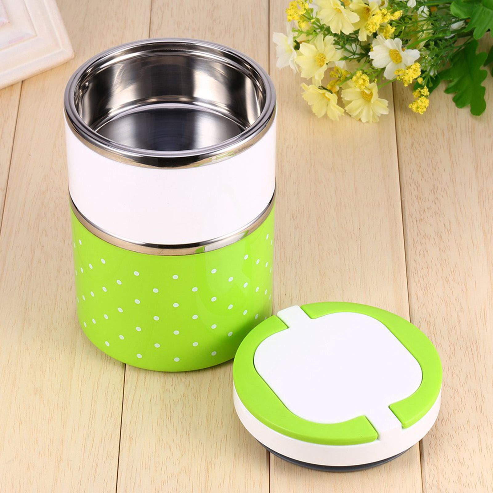 2 Layer Stainless Steel Insulation Thermo Thermal Lunch Box Food Container Hot โ image 2