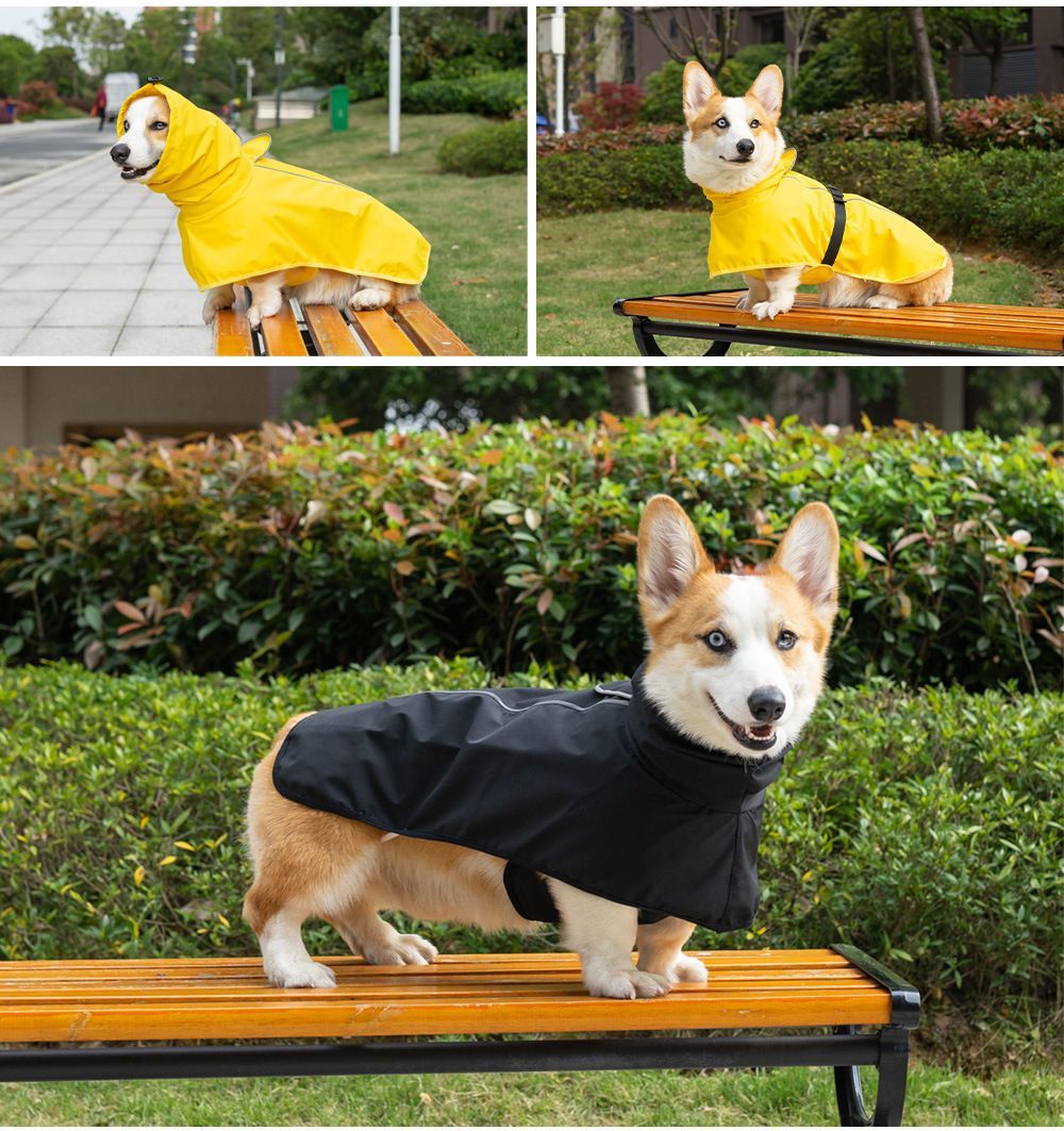 Waterproof Dog Poncho Reflective Dog Cape Dog Rainwear Pet Waterproof Clothing - Yellow - Size 7XL-30-40kg โ image 3