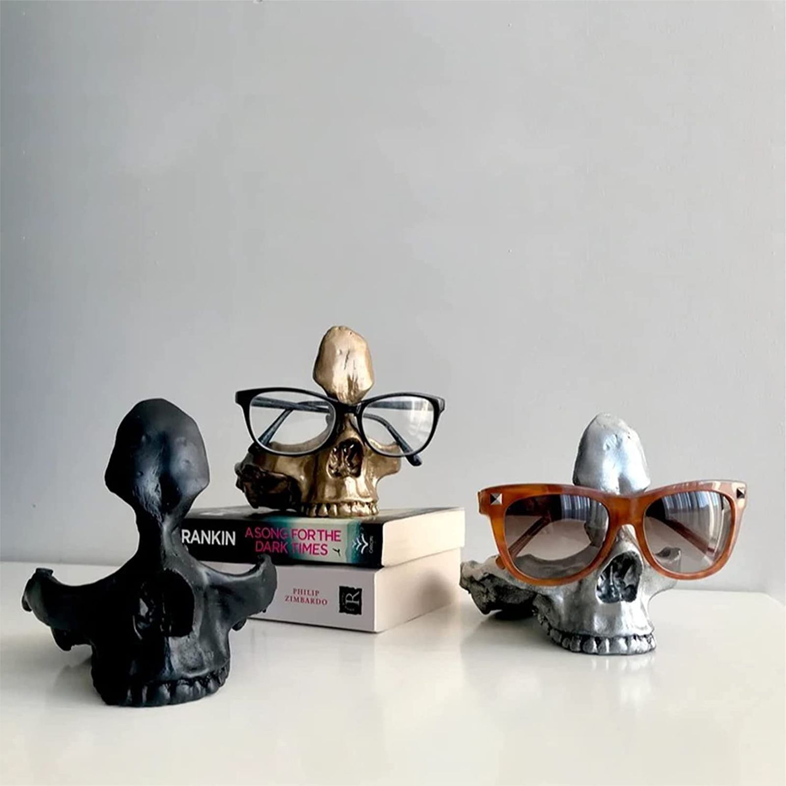 Skull Glasses Holder Sturdy Resin Rich Details Vivic Colors Skull Glasses Stand โ image 4