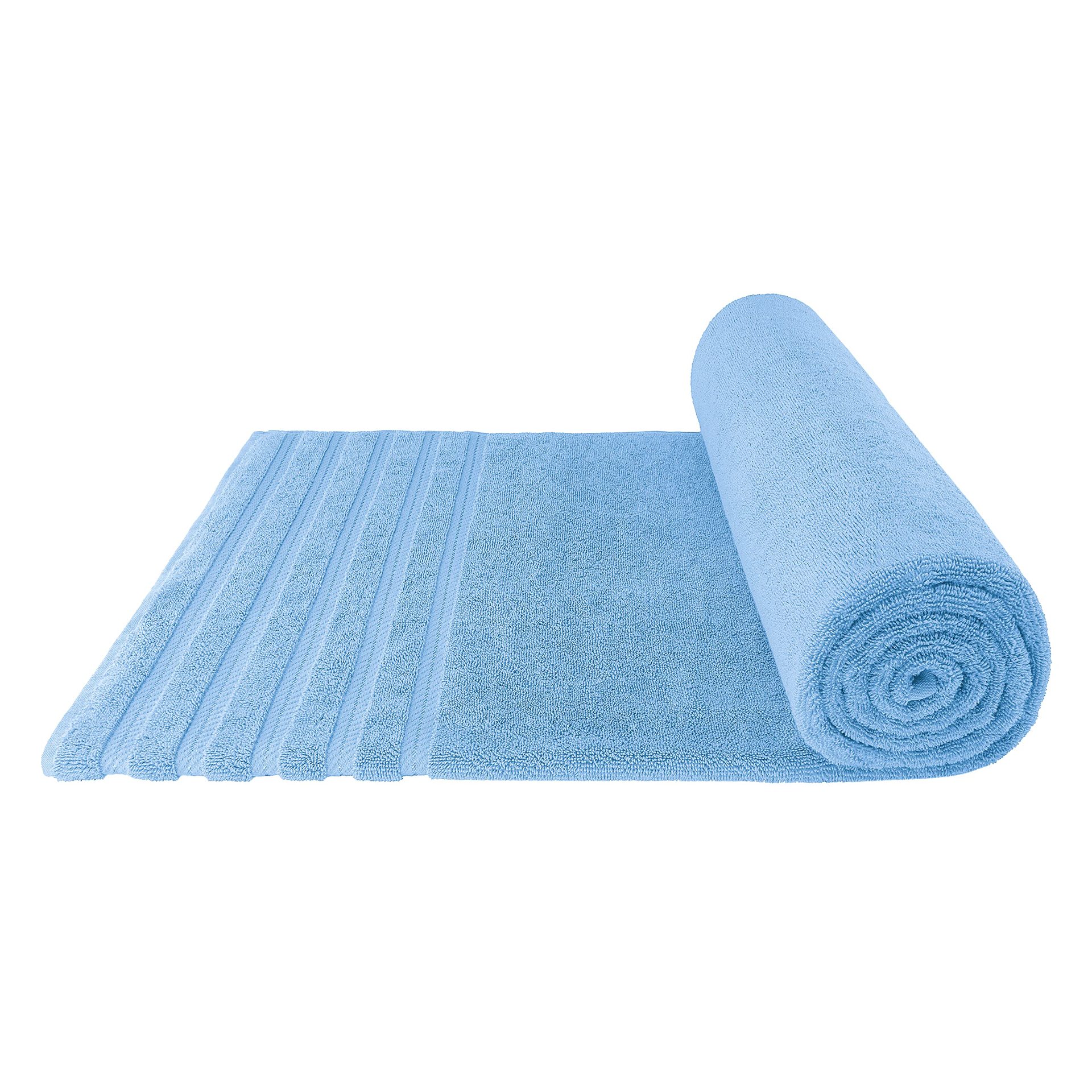 Light Blue Luxury 6-Piece Combed Cotton Towel Bale Set - Ultra Soft & Absorbent Bath, Hand, Face Towels — image 3