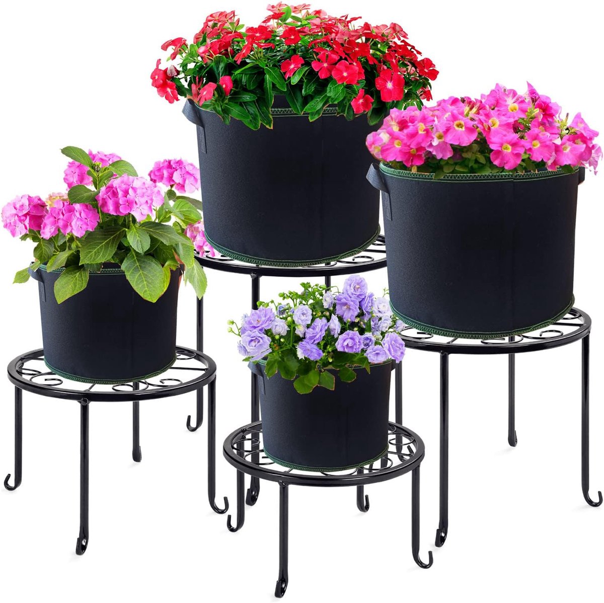 5 pieces - Plant growing bag - Grow bag - 10 Gallon - Grow pot - Plant bag - Sustainable - Reusable - Plant basket - Flowers - 40x30 CM - Black - non-woven โ image 4