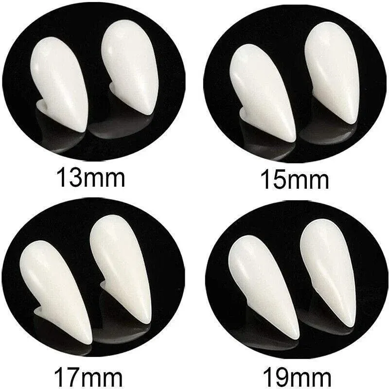 Cosplay Vampire Fangs Fake Teeth for Halloween Costume Party Dress Up 2PCS Prop Set - 19mm-1Piar — image 4