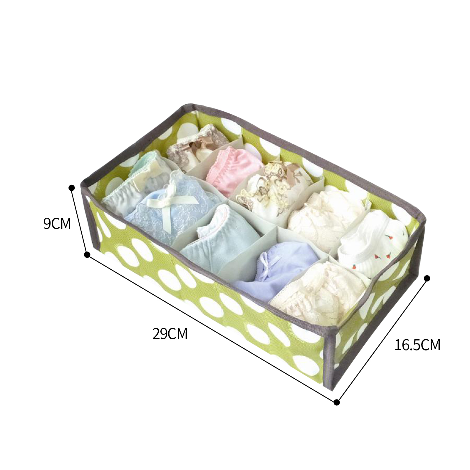 2Pcs 10 Grids Underwear Sock Panties Drawer Storage Bag Organizer Wardrobe Box — image 3