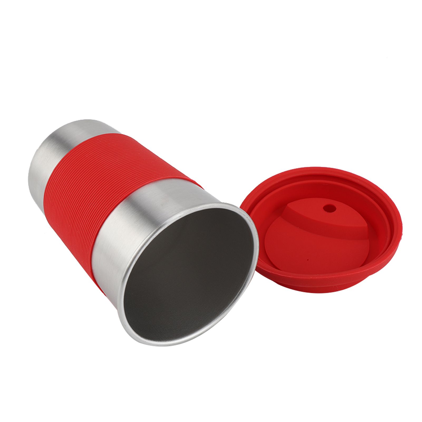500ml Stainless Steel Cup Drinking with Silicone Cover & Lid Heat Insulation Water Bottle (Red) โ image 5