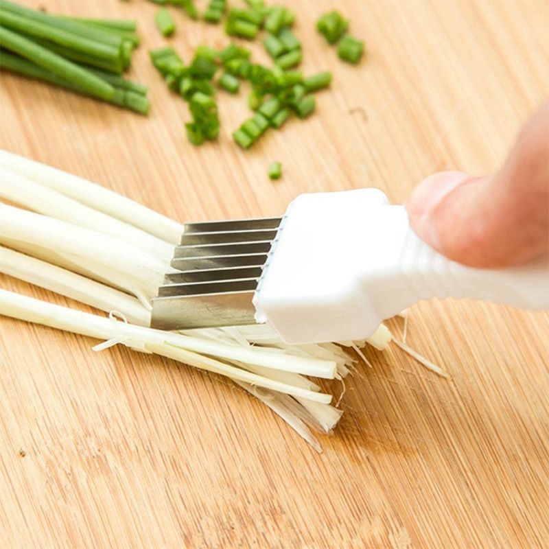 Scallion Cutter Shred Knife Vegetable Cutter Stainless Steel Blade Slice Cutlery Sharp Easy Quick Kitchen (Two Pack (White Color)) โ image 2