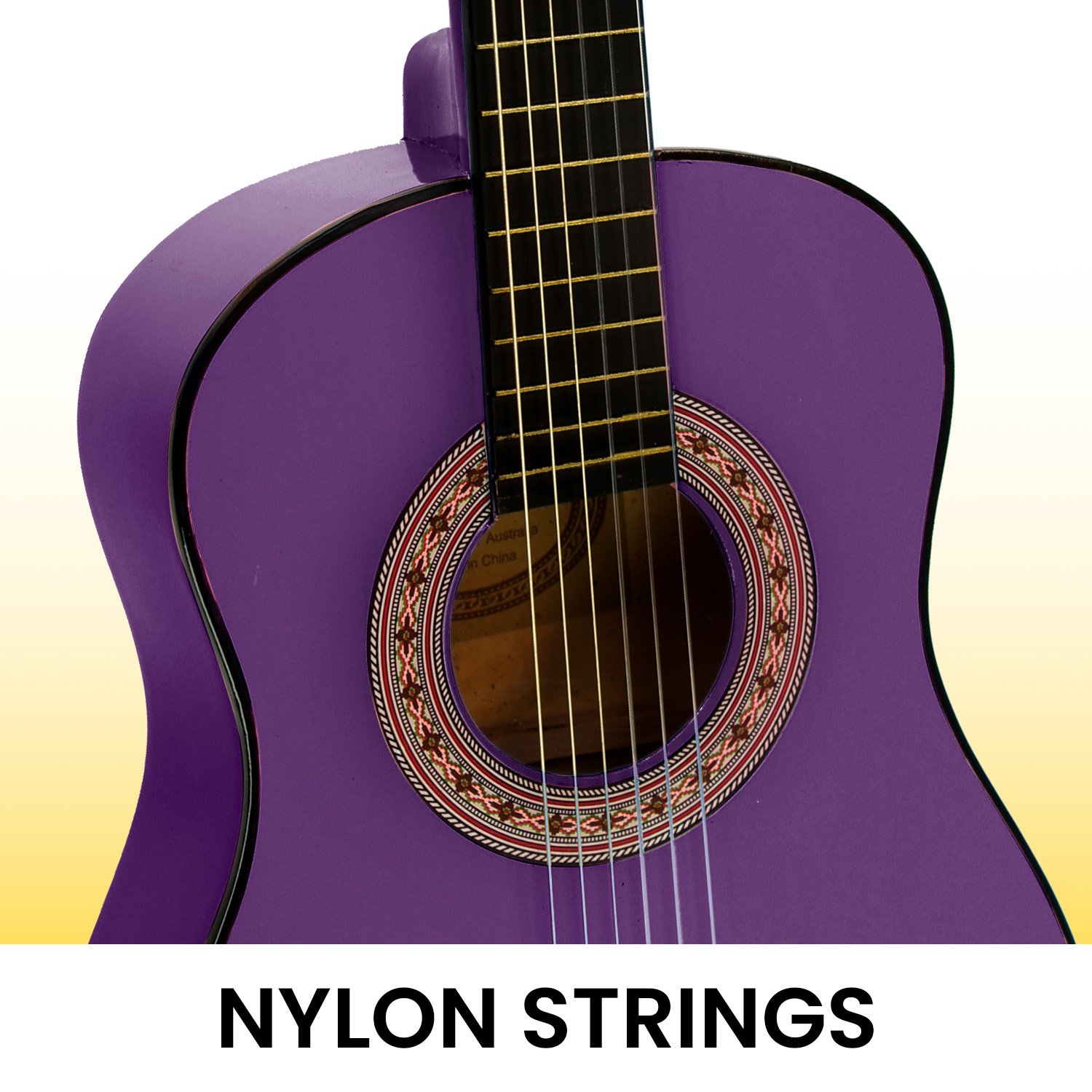 Karrera 34in Acoustic Children no cut Guitar - Purple — image 4