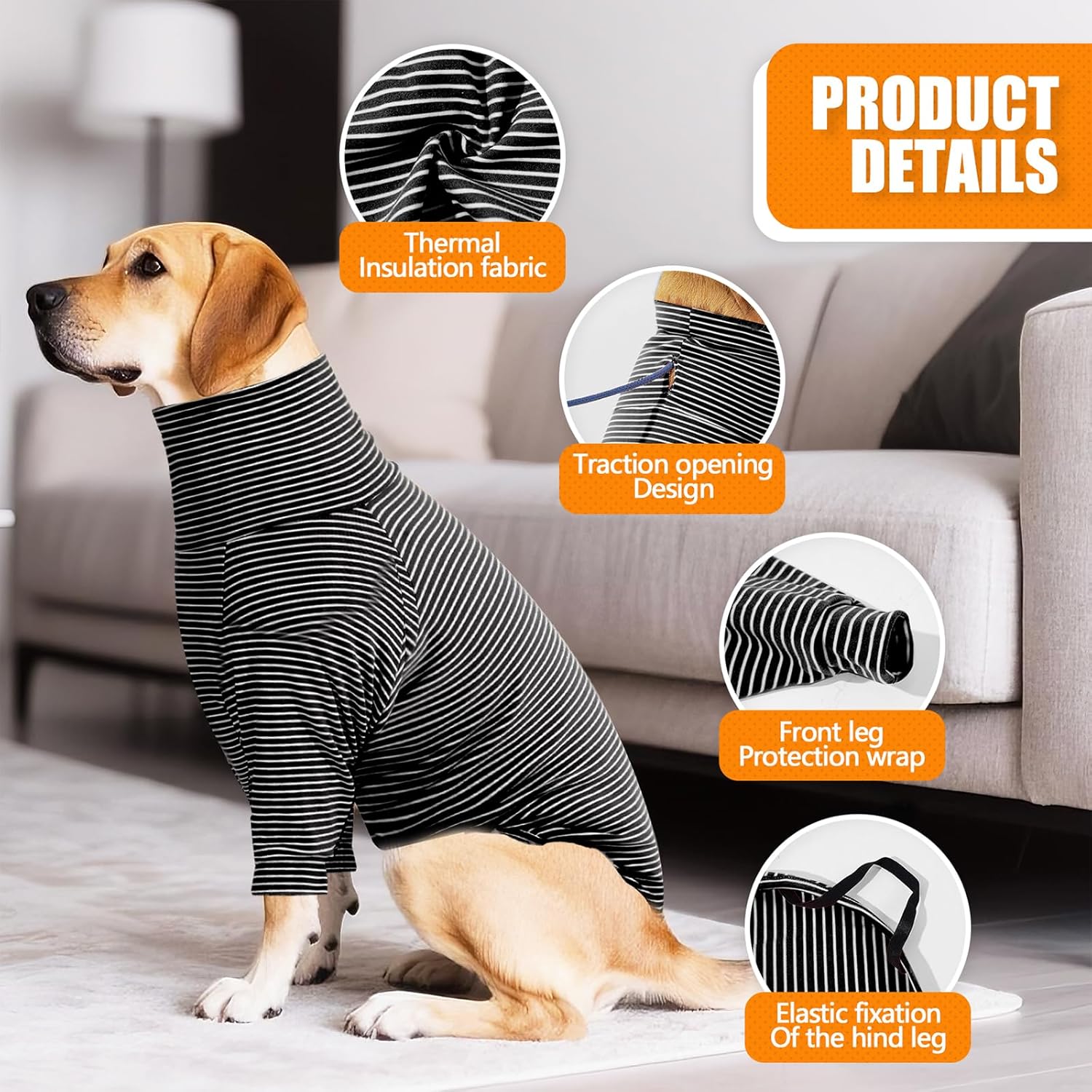 Recovery Suit for Dogs After Surgery Female Male Dog Onesie Neuter Spay Body Suit with Sleeve for Small Medium Large Dogs, Pet Pajama Clothes Anti Licking — image 4