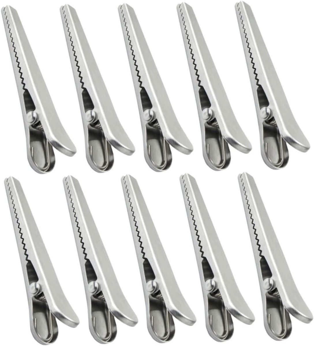 10 pieces - sealing clips - High clamping force closure clips - Freshness clips - Bag clips - Alligator clips - Easy to use - Multifunctional - for kitchen and