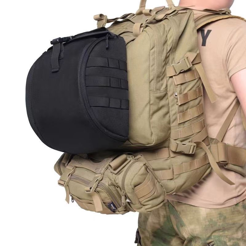 Black Tactical Helmet Bag & Utility Pouch - Padded MOLLE Gear Storage Carrier — image 3