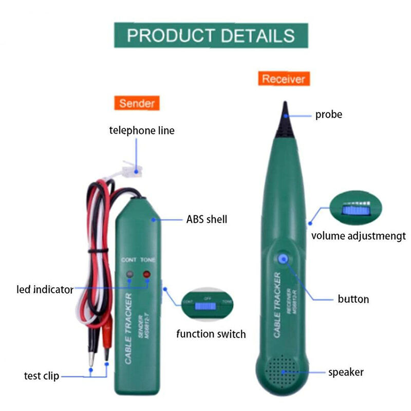 Multifunctional Wire Tester, Cable Detector, Ms6812 RObot Lawn Mower Cable Detector, Lan Network Cable Line Tester — image 3