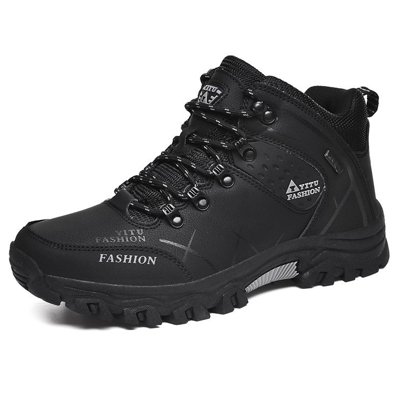 Men Hiking Shoes Waterproof High Top Size 47 8528 black cotton high-top shoes 39