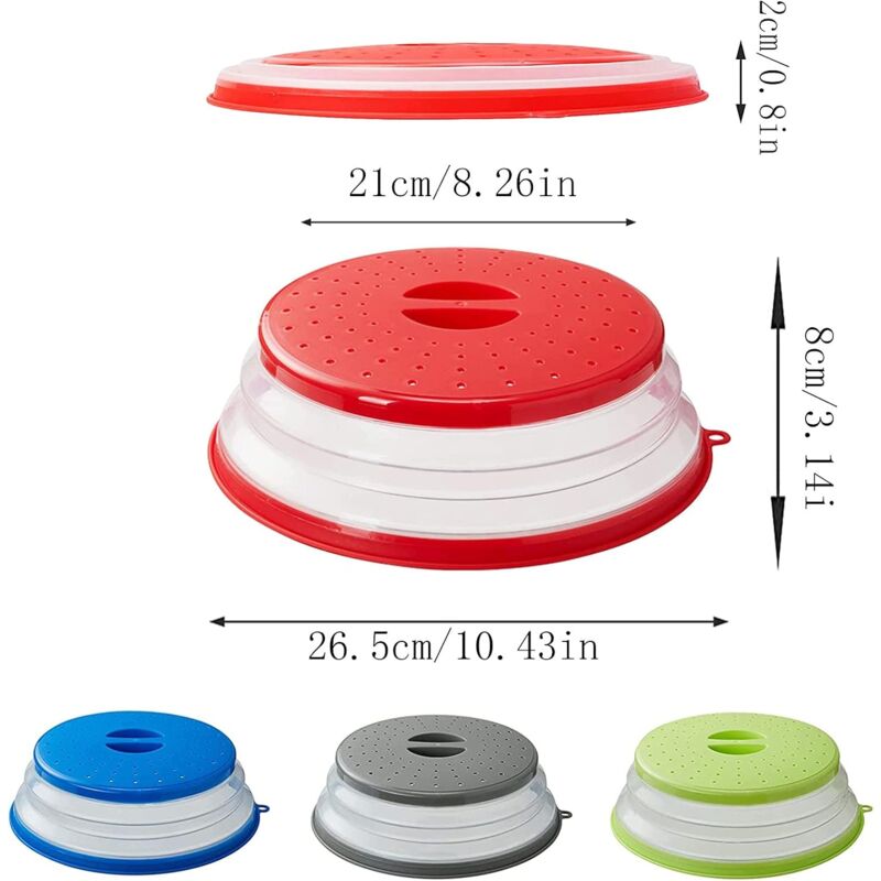 Foldable Microwave Cover, 2 Pieces Foldable Microwave Cover, Food Heating Cover Microwave Splatter Cover With Steam — image 4