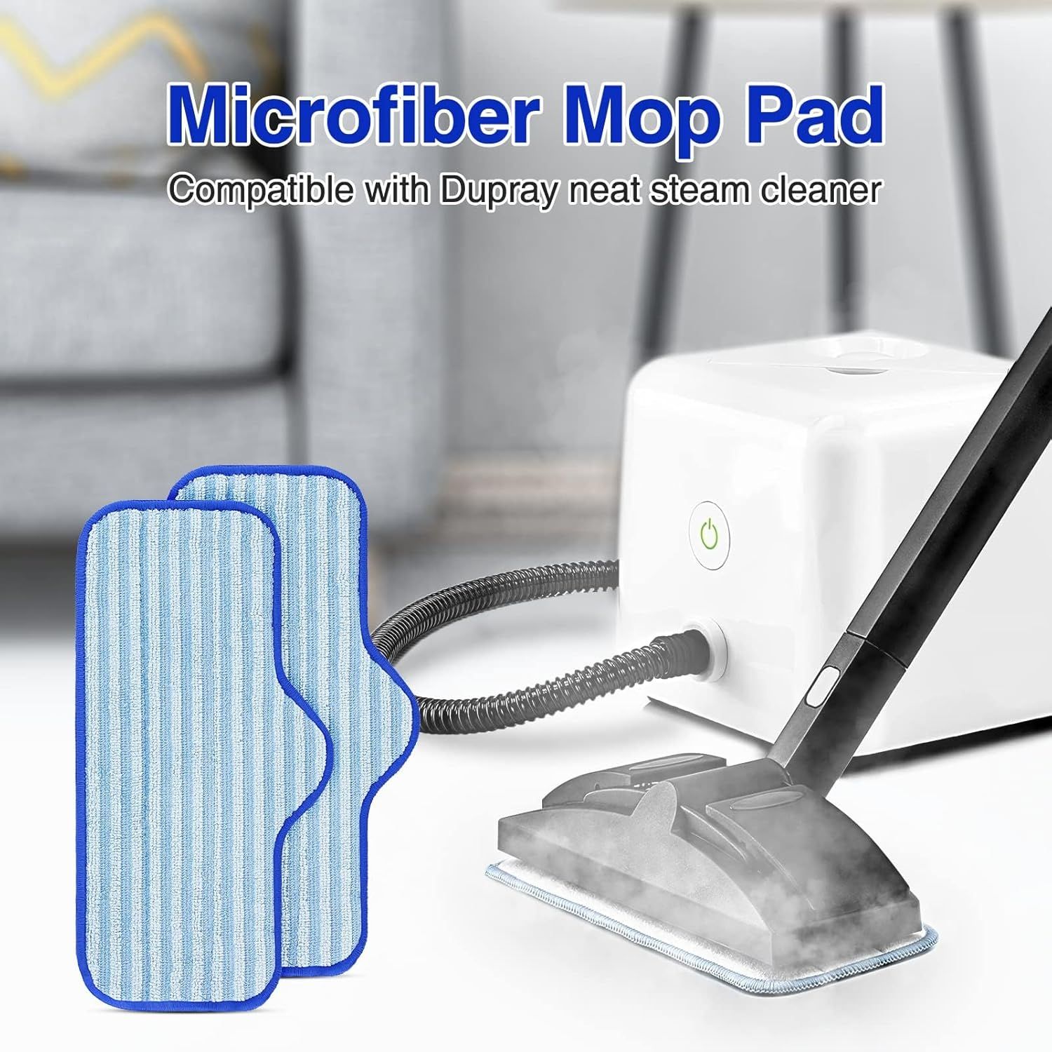 6 Pack Microiber Pads Compatible with Dupray Neat Steam Cleaner, Durable, Reusable and Machine Washable — image 3