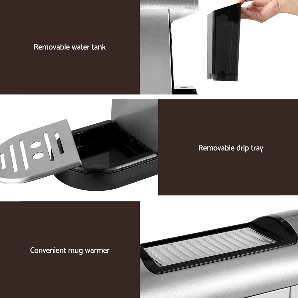 Devanti 20 Bar Coffee Machine Espresso Cafe Maker — image 6