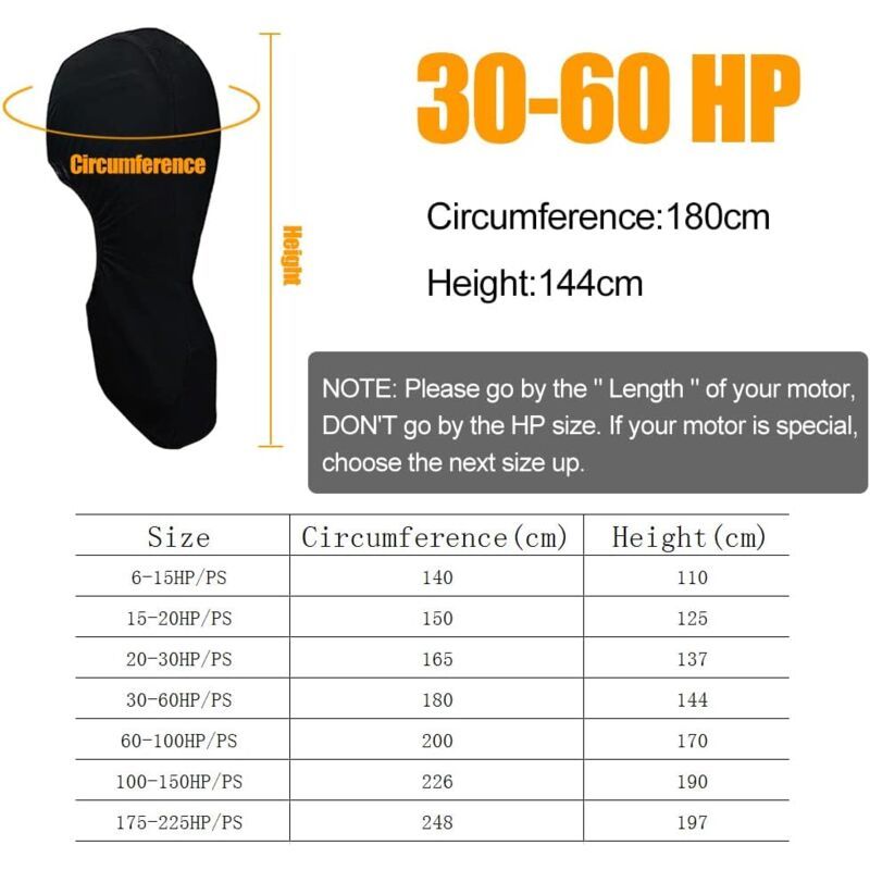 Outboard Motor Cover 420D Waterproof UV Resistant, 30-60 PS — image 2
