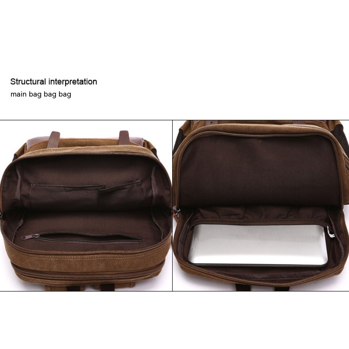 Vintage Canvas Backpack-Large Capacity, Multi-Functional Durable Outdoor Rucksack for outdoor hiking, traveling, camping — image 3