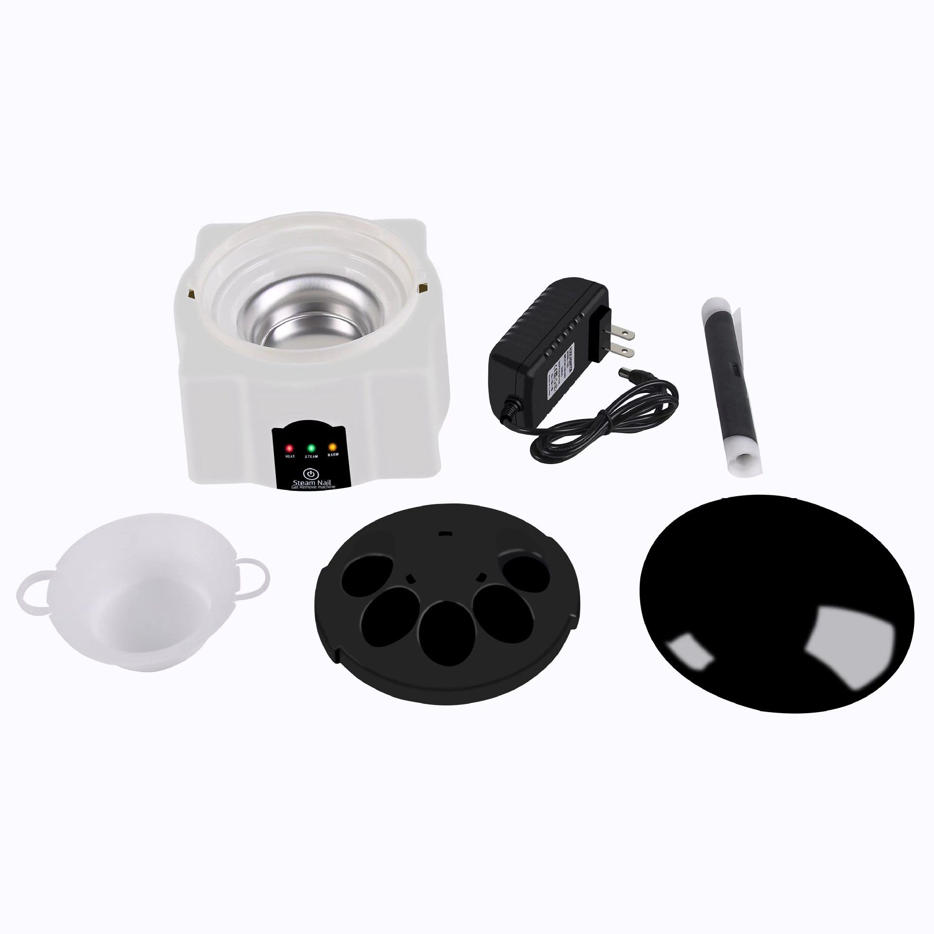 Upgraded Steam Gel Nail Polish Remover Machine, Won't Hurt Nails, Steam Nail Polish Remover for Gel Polish Removal (Black White)