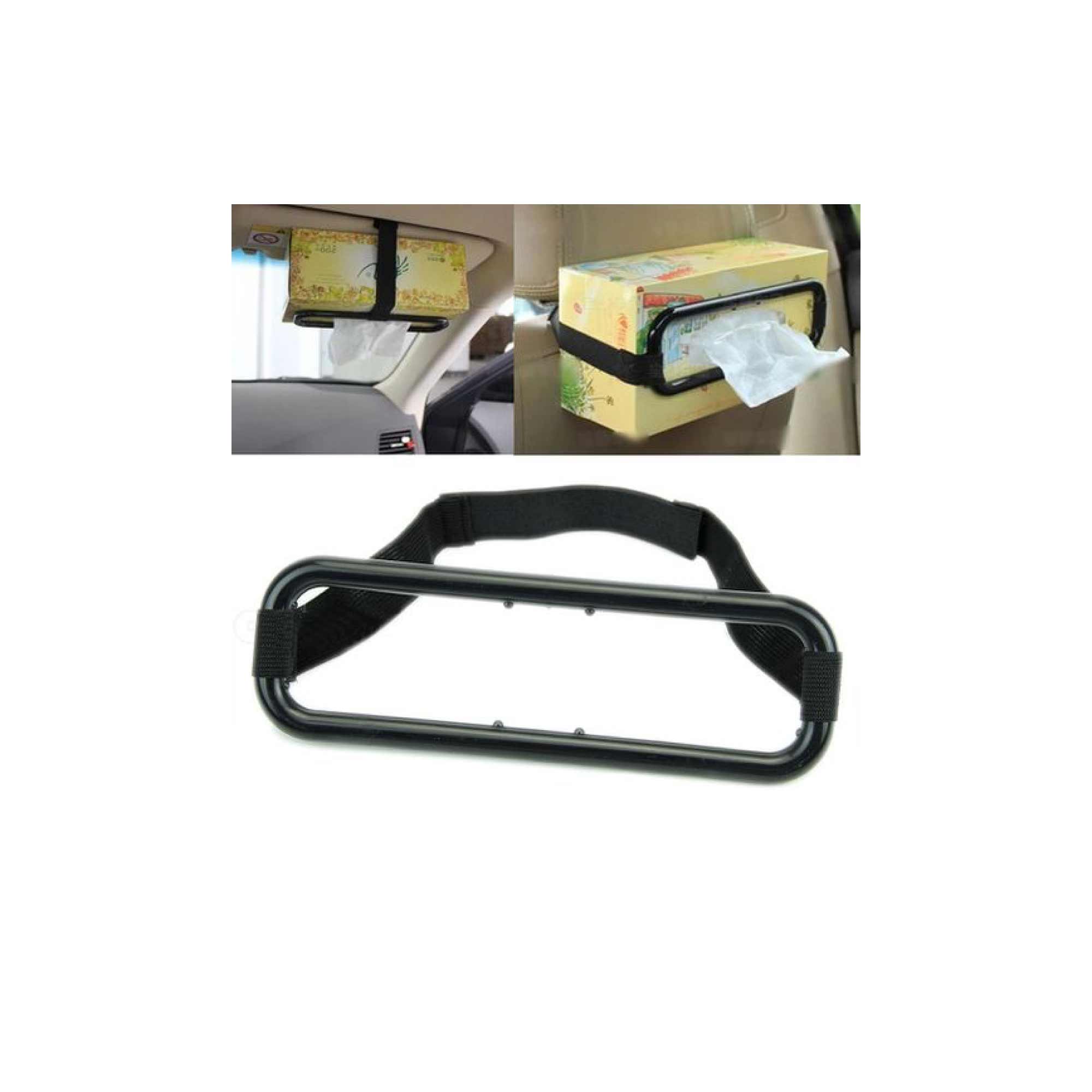 Car Tissue Box Holder - Plastic and Elastic Napkin Hanging Organiser Device โ image 4