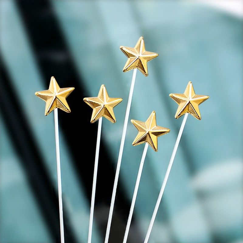 10PCS 3D Star Cake Toppers Golden & Silver Star Cupcake Topper Dessert Cake Decoration for Birhday Engagement Wedding Party โ image 2