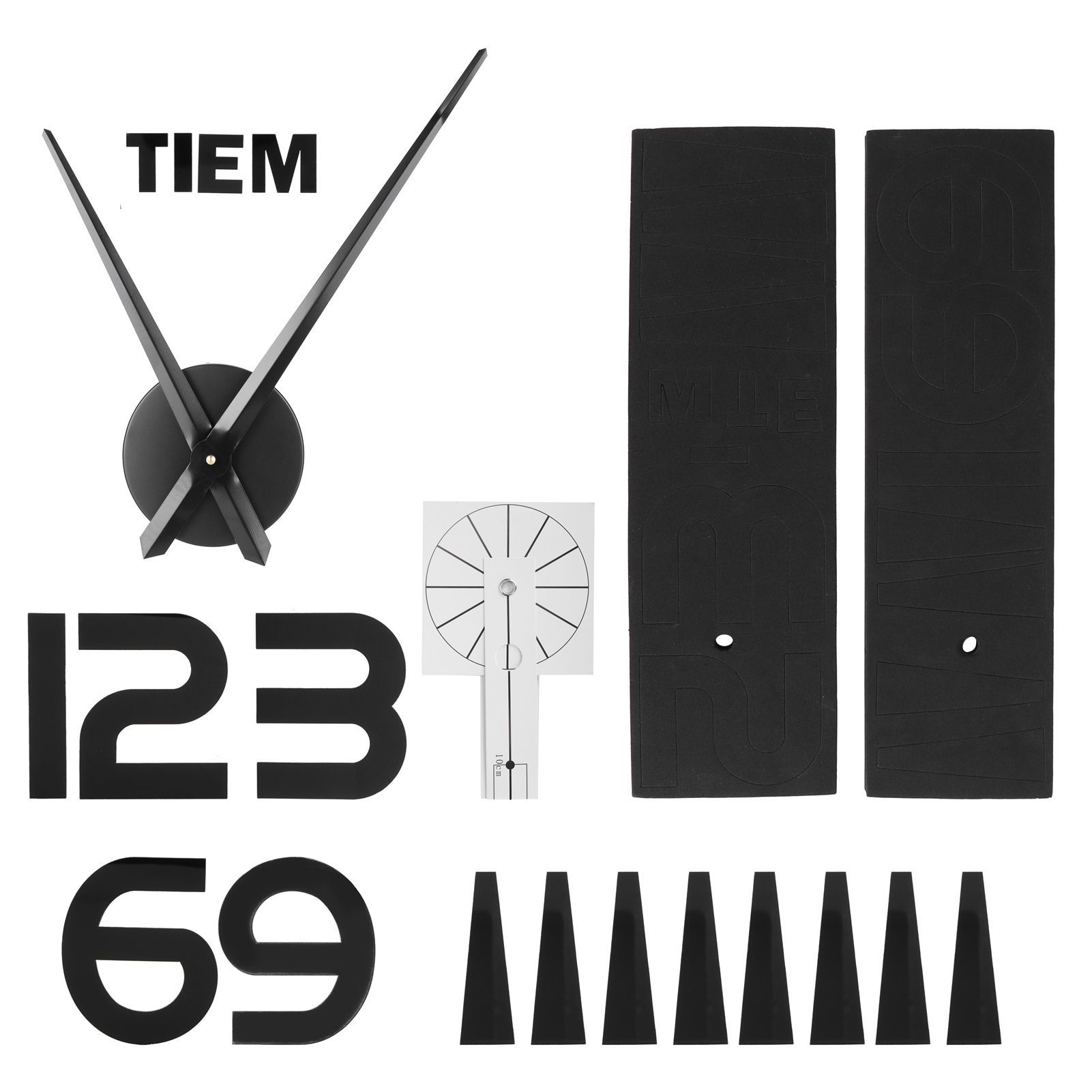 Frameless Wall Clock Sticker Mirror Surface Living Room Bedroom Office DIY DecorationBlack — image 4