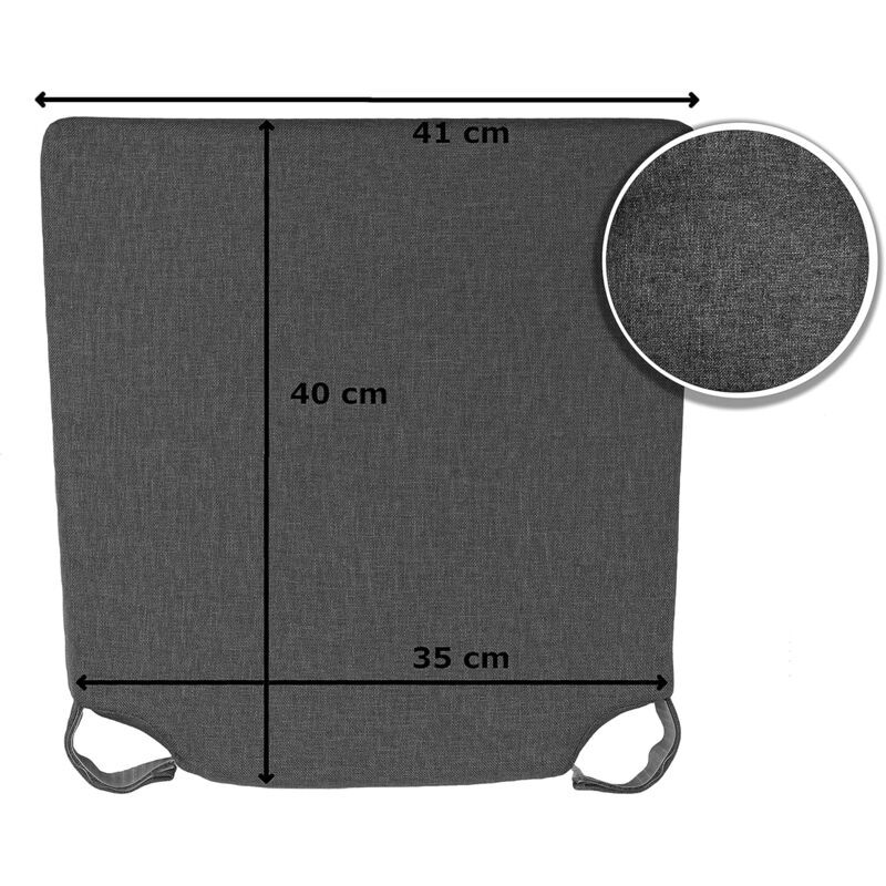 Set of 4 trapezoidal chair cushions, comfortable seat, with inner and outer Velcro. Dimensions: 42 (back) 35 (front) x_tfrf โ image 4
